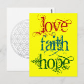 LOVE FAITH HOPE BRIEFKAART (Voorkant / Achterkant)