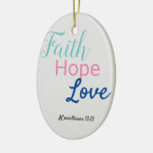 Love Faith & Hope Ceramic Ornament Christelijk (Links)