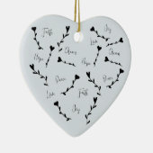 Love Faith Hope Joy Dream Peace in Blue Keramisch Ornament (Rechts)