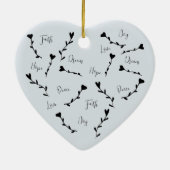 Love Faith Hope Joy Dream Peace in Blue Keramisch Ornament (Achterkant)