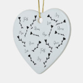 Love Faith Hope Joy Dream Peace in Blue Keramisch Ornament (Links)