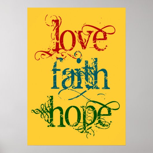 LOVE FAITH HOPE POSTER (Voorkant)