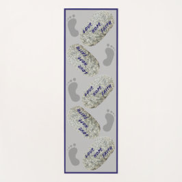 Love Faith Hope White Stones voetafdrukken Yoga Ma Yogamat