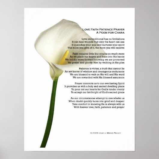 Love Faith Patience Prayer Poster (Voorkant)