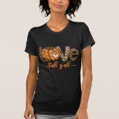 Love Fall Y’all T-shirt | Luipaardprint Pompoen (Voorkant)