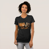 Love Fall Y’all T-shirt | Luipaardprint Pompoen (Voorkant volledig)