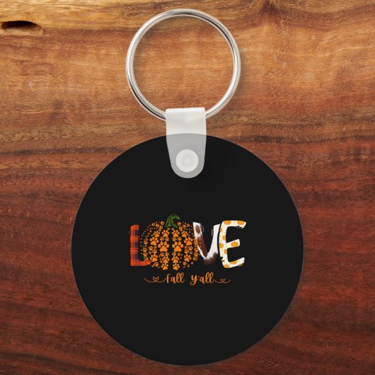 Love Fall Y'all Pumpkin Dog Paw Print Autumn Falli Sleutelhanger (Voorkant)