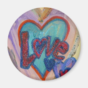 Love Family Hearts Art Painting Magnet