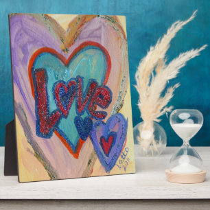 Love Family Hearts Painting Poem Plaque Fotoplaat