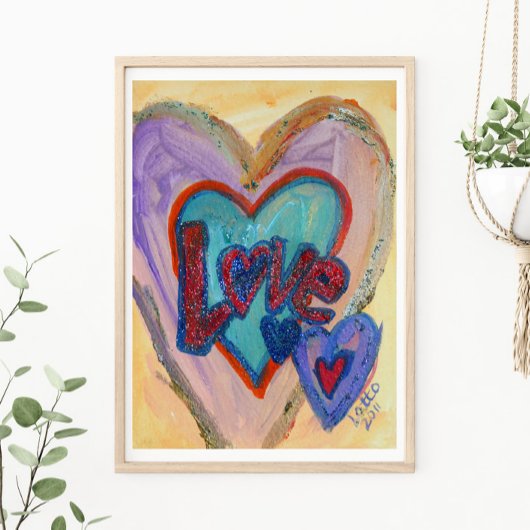 Love Family Hearts schildert Art Poster Print