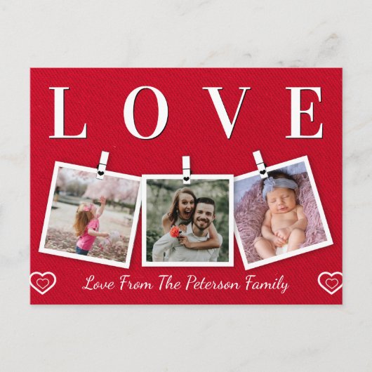Love Family Photo Valentijns Briefkaart (Voorkant)