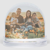 Love & Family Simple Modern Photo Template Custom Sneeuwbol (Achterkant)