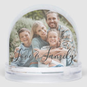 Love & Family Simple Modern Photo Template Custom Sneeuwbol (Achterkant)
