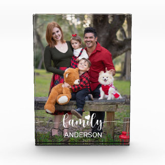 Love Family White Script Aangepaste verticale foto