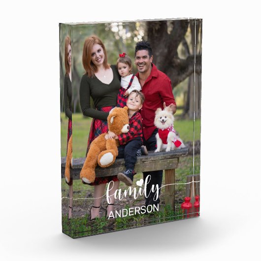 Love Family White Script Aangepaste verticale foto (Links)