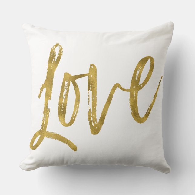Love Faux Gold Folie Kussen (Voorkant)