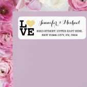 Love Faux Gold Heart Custom Wedding Valentijnsdag Etiket