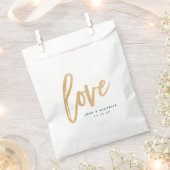 Love Favor Bag, Gold lettering, Weddenschap-tas Bedankzakje (Geknipt)