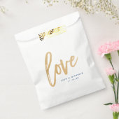 Love Favor Bag, Gold lettering, Weddenschap-tas Bedankzakje (Gezegeld)