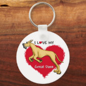 Love Fawn Great Dane Sleutelhanger (Voorkant)