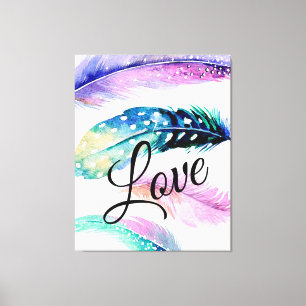 Love Feathers Canvas Afdruk