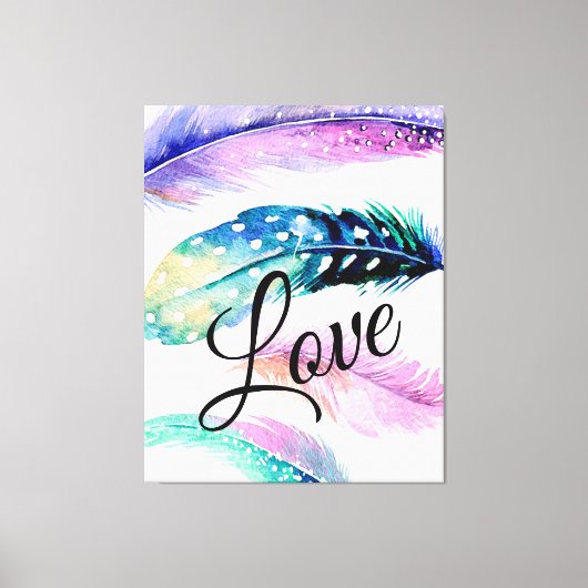 Love Feathers Canvas Afdruk (Voorkant)