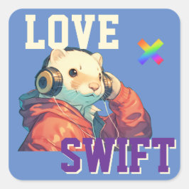 LOVE × FERRET - Custom スケートボード Vierkante Sticker