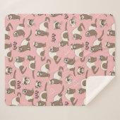 Love Ferret - Pink Sherpa Blanket Deken (Voorkant (horizontaal))