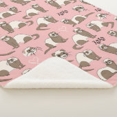 Love Ferret - Pink Sherpa Blanket Sherpa Deken (3/4)