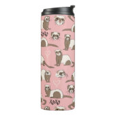 Love Ferret - Pink Thermal Tumbler Thermosbeker (Gedraaid links)