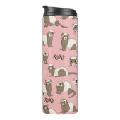 Love Ferret - Pink Thermal Tumbler Thermosbeker (Geroteerd rechts)