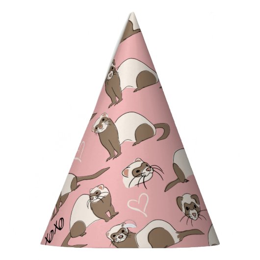 Love Ferret - Roze Feesthoedjes (Links)