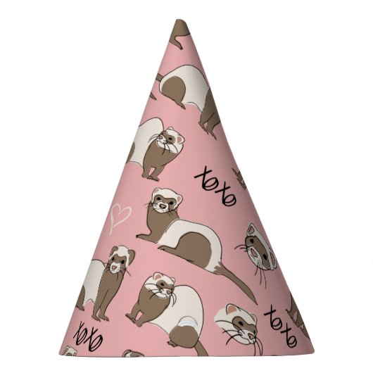 Love Ferret - Roze Feesthoedjes (Rechts)