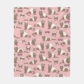 Love Ferret - Roze fleece Blanket Deken (Voorkant)