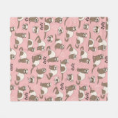 Love Ferret - Roze fleece Blanket Deken (Voorkant (Horizontaal))