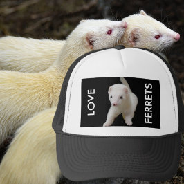 Love Ferrets White Ferret Trucker Pet