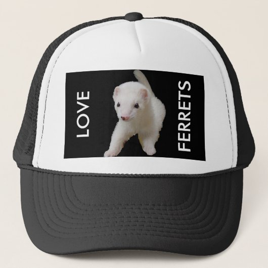 Love Ferrets White Ferret Trucker Pet (Voorkant)