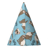 Love Ferretten - Blue Party Pet Feesthoedjes (Achterkant)