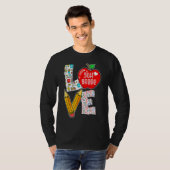 Love Fifth 5th Grade Apple Back To School Teacher  T-shirt (Voorkant volledig)