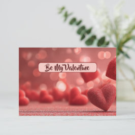 Love-Filled Be My Valentine Flat Romantic Card Bedankkaart