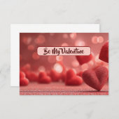 Love-Filled Be My Valentine Flat Romantic Card Bedankkaart (Voorkant / Achterkant)