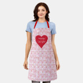 Love Filled Kitchen Personalized Valentine Apron Schort (Gedragen)