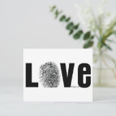 Love Fingerprint Black and White Briefkaart (Staand voorkant)