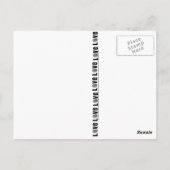 Love Fingerprint Black and White Briefkaart (Achterkant)