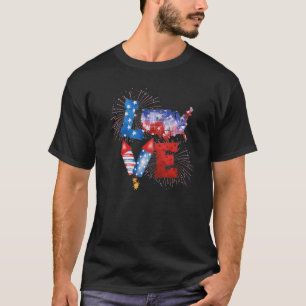 Love Fireworks 4th Juli Patriotic America US FL T-shirt