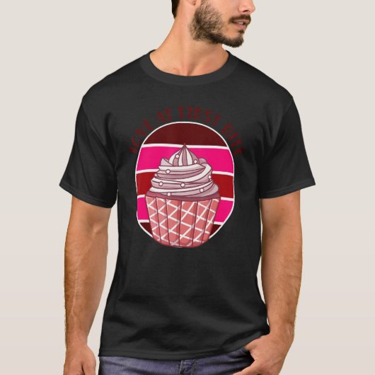 Love-first Bite Retro Cupcake T-shirt (Voorkant)