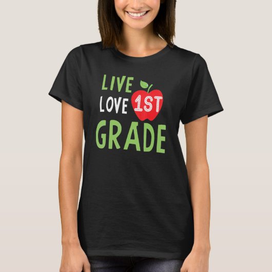 Love First Grade Happy Fall Thanksgiving Women 1st T-shirt (Voorkant)