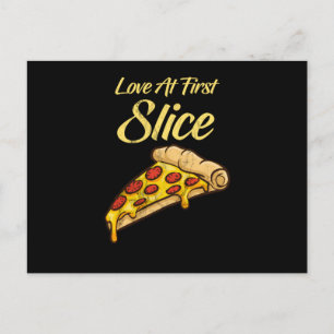 Love first Slice Funny Pizza Pepperoni Cheese Briefkaart