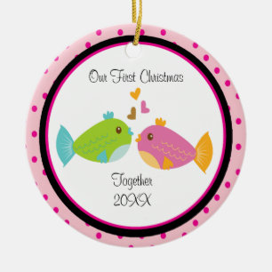 Love Fish Couple-kerstversiering Keramisch Ornament