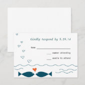 Love Fish Reply Card RSVP Kaartje (Voorkant / Achterkant)